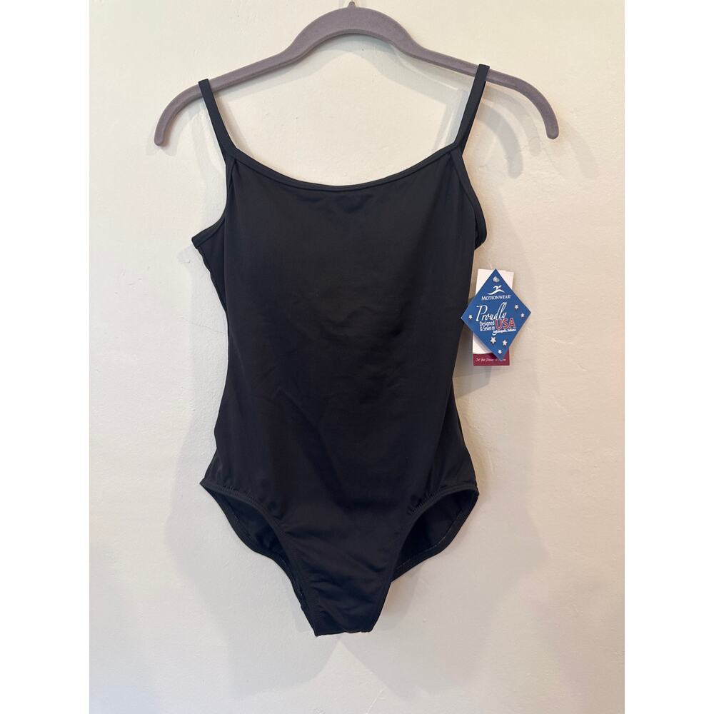 NWT Motionwear black camisole leotard AL